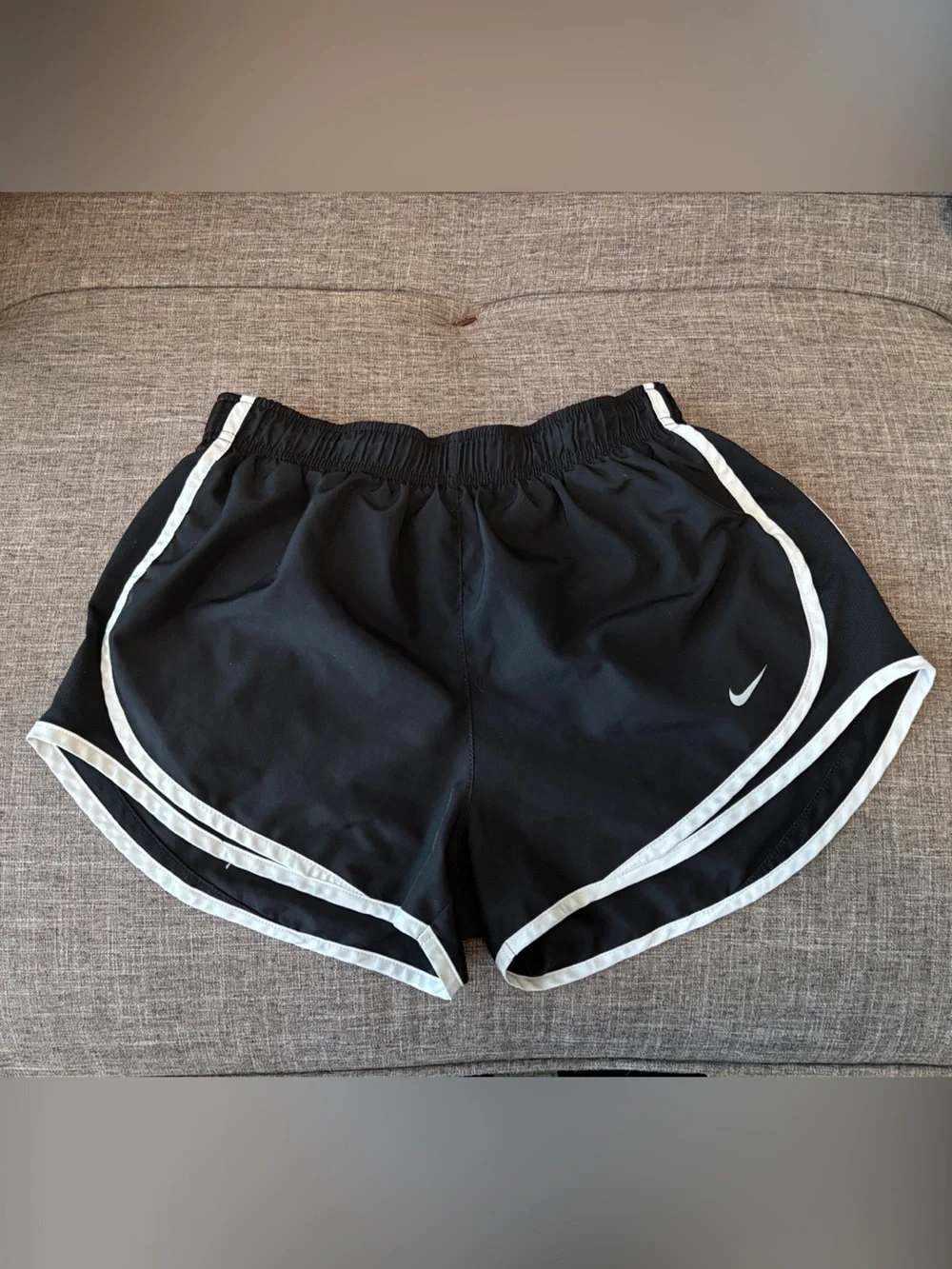 Nike Black Women's Athletic Running Shorts with White Trim